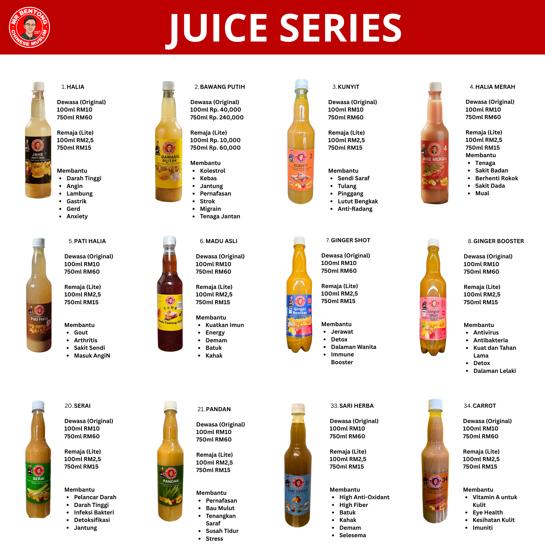 2 Mr. Bentong Herbal Juice / Jus Herbal / Jus Herba (Varian 1-100) - Image 1