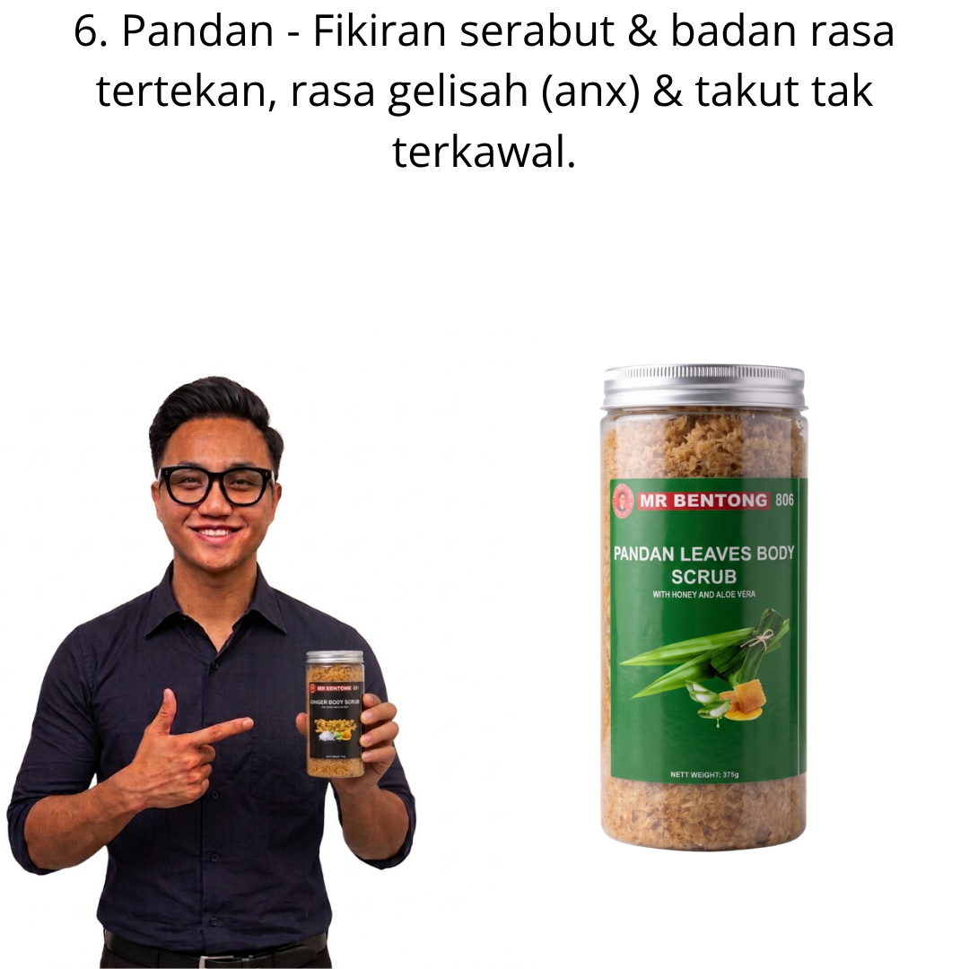 6 806. Body Scrub Daun Pandan Mr Bentong - Image 1